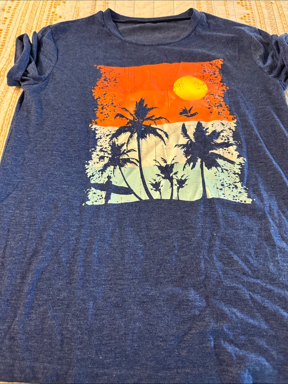 Women’s Blue Palm Tree Graphic Tee